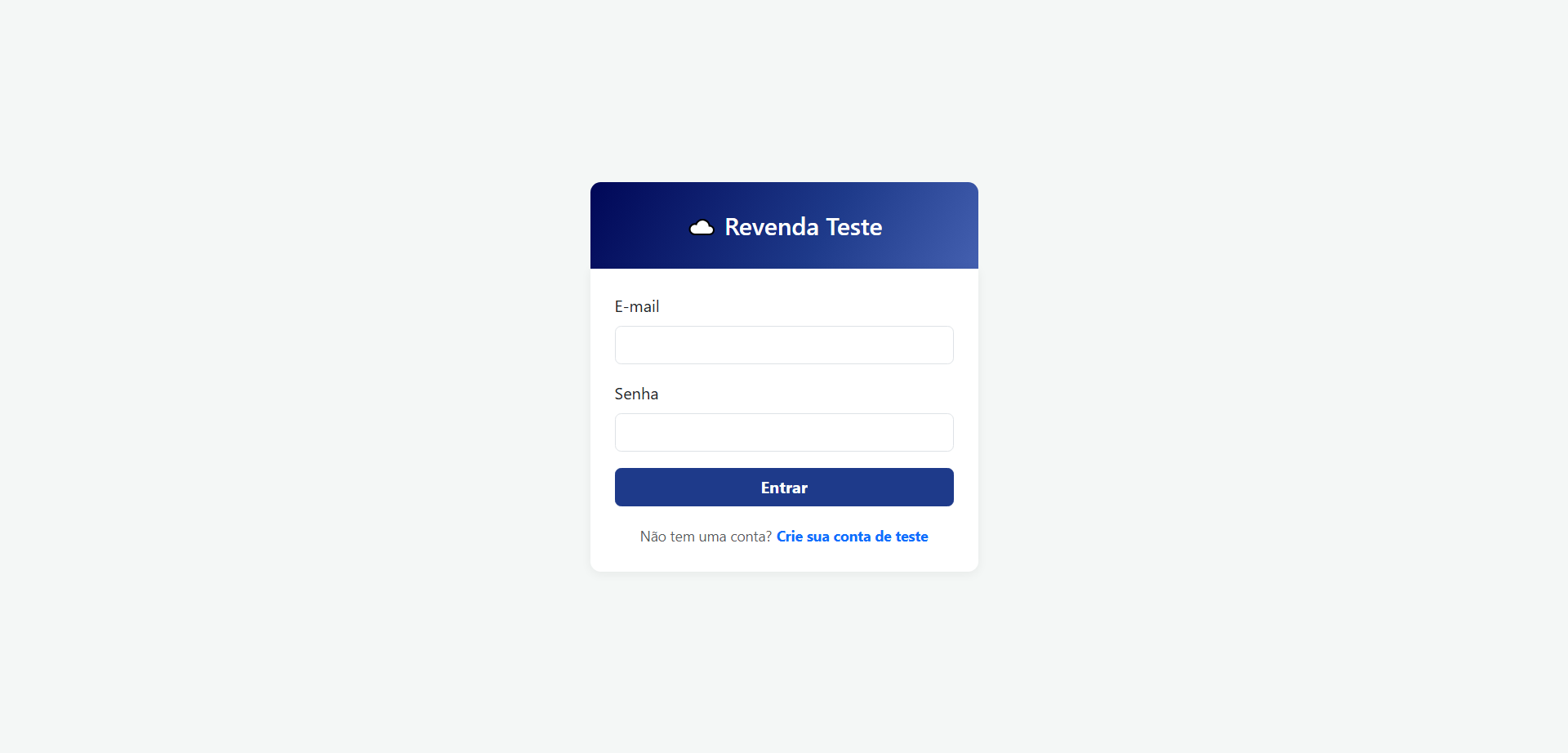 Painel principal do revendedor, com saldo de créditos, armazenamento e status dos clientes